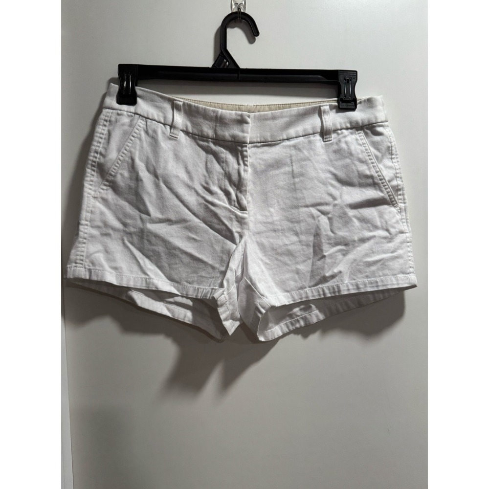 J.Crew White Chino Shorts Women 6 Cotton H5616 Summer Casual